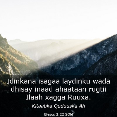 Picture 03 - Efesos 2:22 SOM - Idinkana isagaa laydinku wada dhisay inaad - Bible Verse Picture