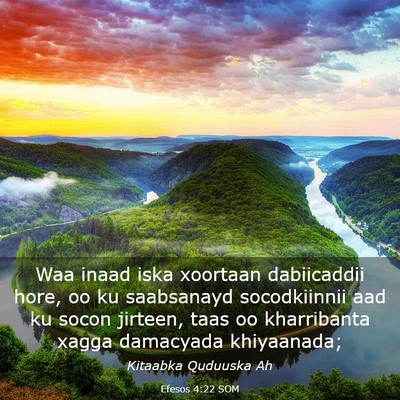 Picture 03 - Efesos 4:22 SOM - Waa inaad iska xoortaan dabiicaddii hore, oo ku - Bible Verse Picture