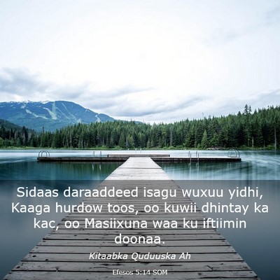Picture 03 - Efesos 5:14 SOM - Sidaas daraaddeed isagu wuxuu yidhi, Kaaga hurdow - Bible Verse Picture