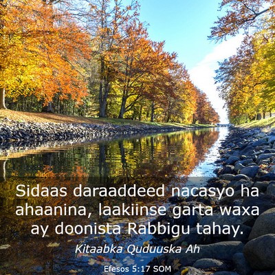 Picture 03 - Efesos 5:17 SOM - Sidaas daraaddeed nacasyo ha ahaanina, laakiinse - Bible Verse Picture