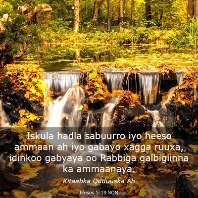 Picture 03 - Efesos 5:19 SOM - Iskula hadla sabuurro iyo heeso ammaan ah iyo - Bible Verse Picture