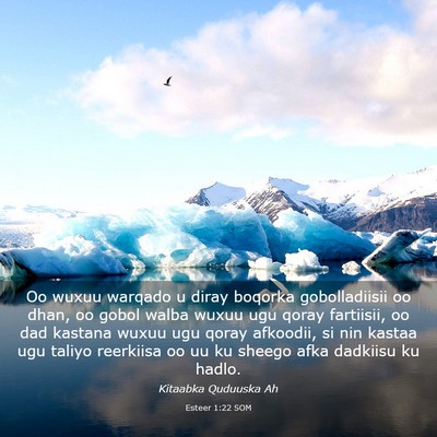 Picture 03 - Esteer 1:22 SOM - Oo wuxuu warqado u diray boqorka gobolladiisii oo - Bible Verse Picture