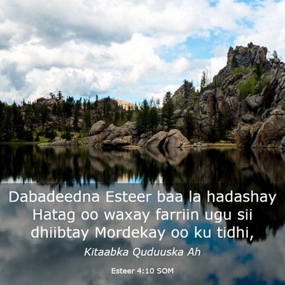 Picture 03 - Esteer 4:10 SOM - Dabadeedna Esteer baa la hadashay Hatag oo waxay - Bible Verse Picture