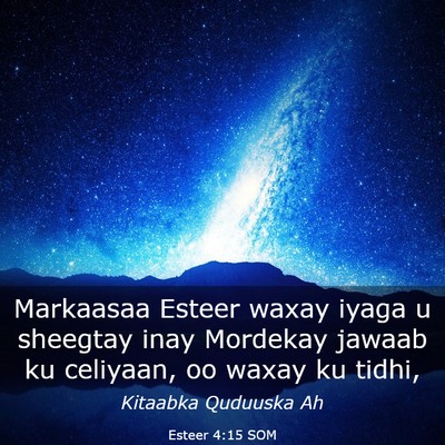Picture 03 - Esteer 4:15 SOM - Markaasaa Esteer waxay iyaga u sheegtay inay - Bible Verse Picture