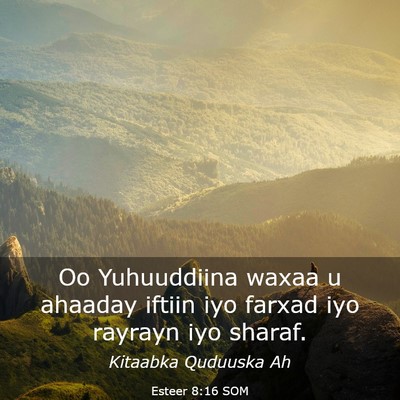 Picture 03 - Esteer 8:16 SOM - Oo Yuhuuddiina waxaa u ahaaday iftiin iyo farxad - Bible Verse Picture