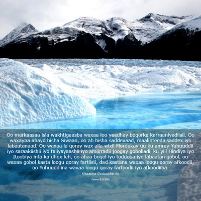 Picture 03 - Esteer 8:9 SOM - Oo markaasaa isla wakhtigaasba waxaa loo yeedhay - Bible Verse Picture