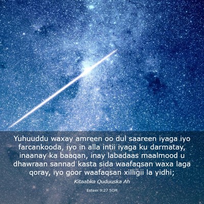 Picture 03 - Esteer 9:27 SOM - Yuhuuddu waxay amreen oo dul saareen iyaga iyo - Bible Verse Picture