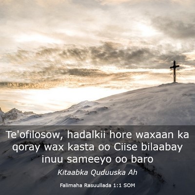 Picture 03 - Falimaha Rasuullada 1:1 SOM - Te'ofilosow, hadalkii hore waxaan ka qoray wax - Bible Verse Picture