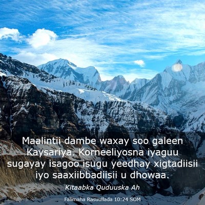 Picture 03 - Falimaha Rasuullada 10:24 SOM - Maalintii dambe waxay soo galeen Kaysariya. - Bible Verse Picture