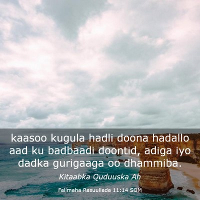 Picture 03 - Falimaha Rasuullada 11:14 SOM - kaasoo kugula hadli doona hadallo aad ku badbaadi - Bible Verse Picture