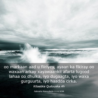 Picture 03 - Falimaha Rasuullada 11:6 SOM - oo markaan aad u fiiriyey, ayaan ka fikiray oo - Bible Verse Picture