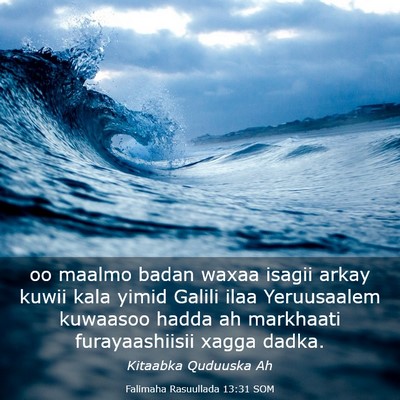 Picture 03 - Falimaha Rasuullada 13:31 SOM - oo maalmo badan waxaa isagii arkay kuwii kala - Bible Verse Picture