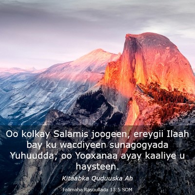 Picture 03 - Falimaha Rasuullada 13:5 SOM - Oo kolkay Salamis joogeen, ereygii Ilaah bay ku - Bible Verse Picture