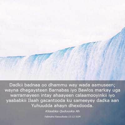 Picture 03 - Falimaha Rasuullada 15:12 SOM - Dadkii badnaa oo dhammu way wada aamuseen; wayna - Bible Verse Picture