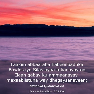 Picture 03 - Falimaha Rasuullada 16:25 SOM - Laakiin abbaaraha habeenbadhka Bawlos iyo Silas - Bible Verse Picture
