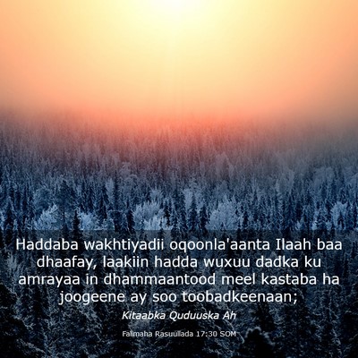Picture 03 - Falimaha Rasuullada 17:30 SOM - Haddaba wakhtiyadii oqoonla'aanta Ilaah baa - Bible Verse Picture