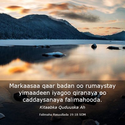 Picture 03 - Falimaha Rasuullada 19:18 SOM - Markaasaa qaar badan oo rumaystay yimaadeen - Bible Verse Picture
