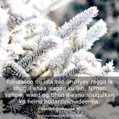Picture 03 - Falimaha Rasuullada 19:25 SOM - kuwaasoo uu isla soo ururiyey raggii la shuqul - Bible Verse Picture