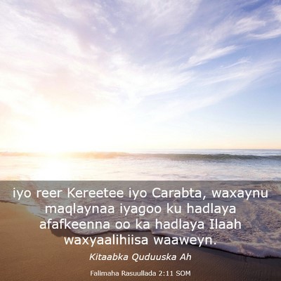 Picture 03 - Falimaha Rasuullada 2:11 SOM - iyo reer Kereetee iyo Carabta, waxaynu maqlaynaa - Bible Verse Picture
