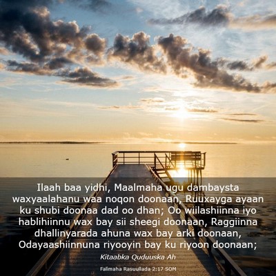 Picture 03 - Falimaha Rasuullada 2:17 SOM - Ilaah baa yidhi, Maalmaha ugu dambaysta - Bible Verse Picture