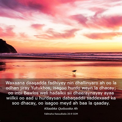 Picture 03 - Falimaha Rasuullada 20:9 SOM - Waxaana daaqadda fadhiyey nin dhallinyaro ah oo - Bible Verse Picture