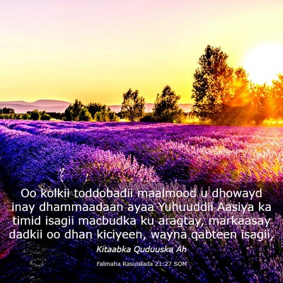 Picture 03 - Falimaha Rasuullada 21:27 SOM - Oo kolkii toddobadii maalmood u dhowayd inay - Bible Verse Picture
