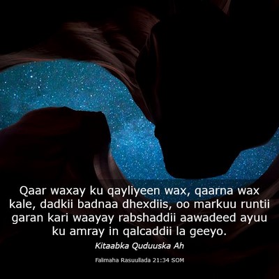 Picture 03 - Falimaha Rasuullada 21:34 SOM - Qaar waxay ku qayliyeen wax, qaarna wax kale, - Bible Verse Picture