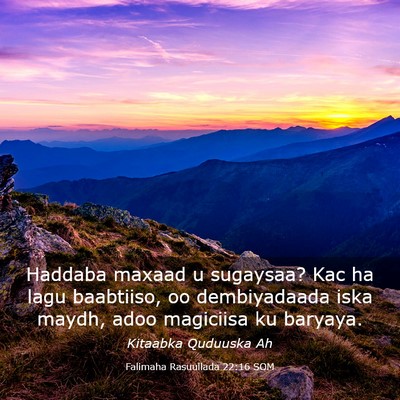 Picture 03 - Falimaha Rasuullada 22:16 SOM - Haddaba maxaad u sugaysaa? Kac ha lagu baabtiiso, - Bible Verse Picture