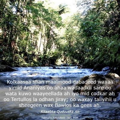 Picture 03 - Falimaha Rasuullada 24:1 SOM - Kolkaasaa shan maalmood dabadeed waxaa yimid - Bible Verse Picture