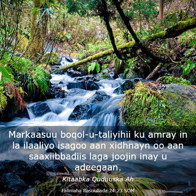 Picture 03 - Falimaha Rasuullada 24:23 SOM - Markaasuu boqol-u-taliyihii ku amray in la - Bible Verse Picture