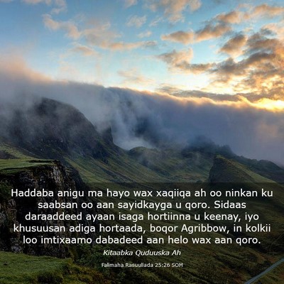Picture 03 - Falimaha Rasuullada 25:26 SOM - Haddaba anigu ma hayo wax xaqiiqa ah oo ninkan ku - Bible Verse Picture