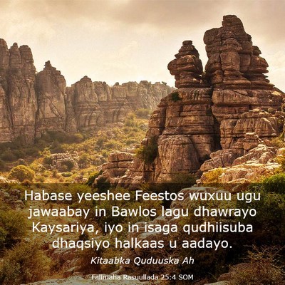 Picture 03 - Falimaha Rasuullada 25:4 SOM - Habase yeeshee Feestos wuxuu ugu jawaabay in - Bible Verse Picture