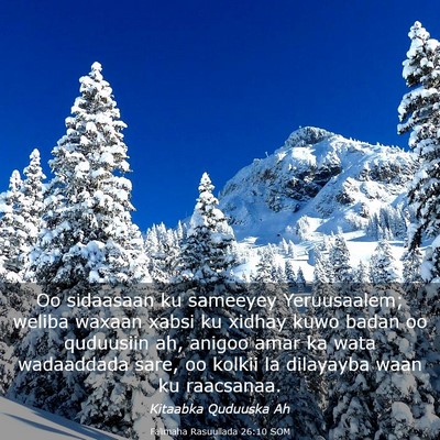 Picture 03 - Falimaha Rasuullada 26:10 SOM - Oo sidaasaan ku sameeyey Yeruusaalem; weliba - Bible Verse Picture