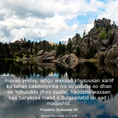 Picture 03 - Falimaha Rasuullada 26:3 SOM - maxaa yeelay, adigu waxaad khusuusan xariif ku - Bible Verse Picture