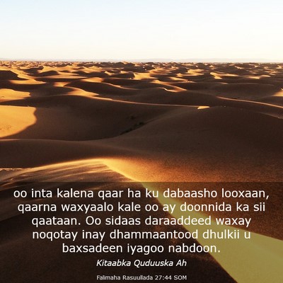Picture 03 - Falimaha Rasuullada 27:44 SOM - oo inta kalena qaar ha ku dabaasho looxaan, - Bible Verse Picture