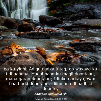 Picture 03 - Falimaha Rasuullada 28:26 SOM - oo ku yidhi, Adigu dadka u tag, oo waxaad ku - Bible Verse Picture