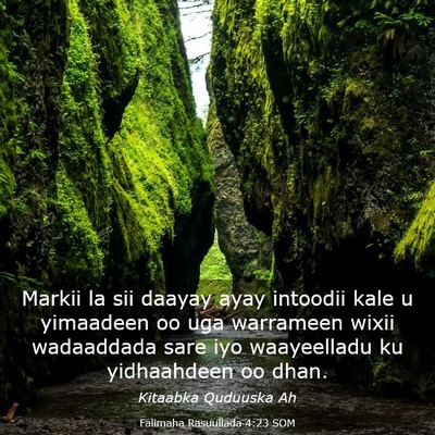 Picture 03 - Falimaha Rasuullada 4:23 SOM - Markii la sii daayay ayay intoodii kale u - Bible Verse Picture