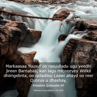 Picture 03 - Falimaha Rasuullada 4:36 SOM - Markaasaa Yuusuf oo rasuulladu ugu yeedhi jireen - Bible Verse Picture