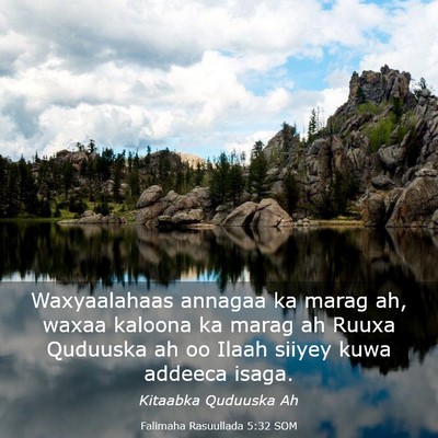 Picture 03 - Falimaha Rasuullada 5:32 SOM - Waxyaalahaas annagaa ka marag ah, waxaa kaloona - Bible Verse Picture