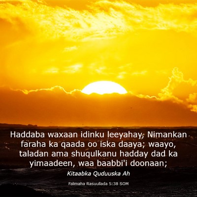 Picture 03 - Falimaha Rasuullada 5:38 SOM - Haddaba waxaan idinku leeyahay, Nimankan faraha - Bible Verse Picture
