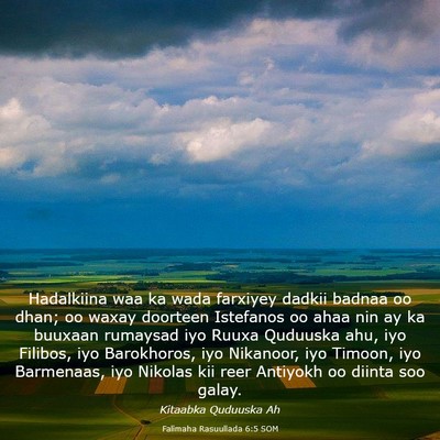 Picture 03 - Falimaha Rasuullada 6:5 SOM - Hadalkiina waa ka wada farxiyey dadkii badnaa oo - Bible Verse Picture
