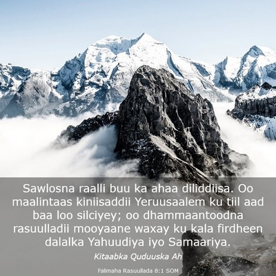 Picture 03 - Falimaha Rasuullada 8:1 SOM - Sawlosna raalli buu ka ahaa diliddiisa. Oo - Bible Verse Picture