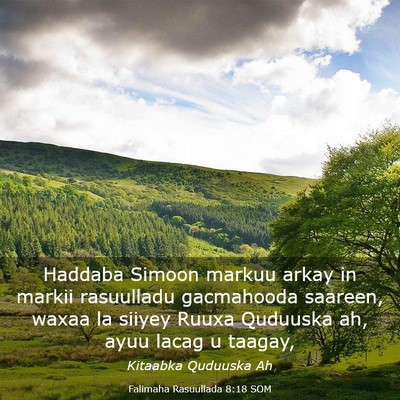Picture 03 - Falimaha Rasuullada 8:18 SOM - Haddaba Simoon markuu arkay in markii rasuulladu - Bible Verse Picture