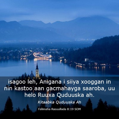 Picture 03 - Falimaha Rasuullada 8:19 SOM - isagoo leh, Anigana i siiya xooggan in nin kastoo - Bible Verse Picture