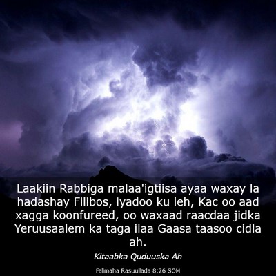 Picture 03 - Falimaha Rasuullada 8:26 SOM - Laakiin Rabbiga malaa'igtiisa ayaa waxay la - Bible Verse Picture