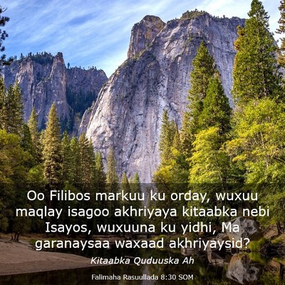 Picture 03 - Falimaha Rasuullada 8:30 SOM - Oo Filibos markuu ku orday, wuxuu maqlay isagoo - Bible Verse Picture