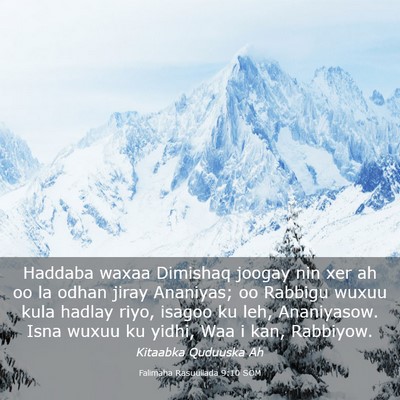 Picture 03 - Falimaha Rasuullada 9:10 SOM - Haddaba waxaa Dimishaq joogay nin xer ah oo la - Bible Verse Picture