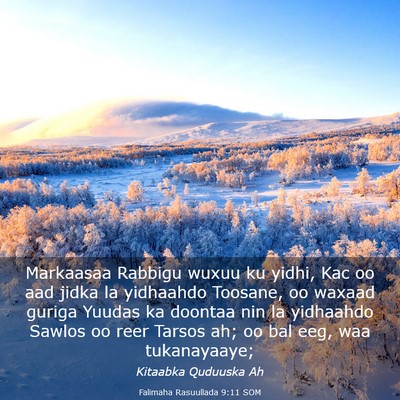 Picture 03 - Falimaha Rasuullada 9:11 SOM - Markaasaa Rabbigu wuxuu ku yidhi, Kac oo aad - Bible Verse Picture