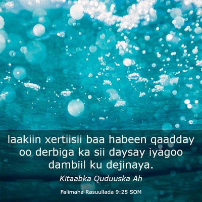 Picture 03 - Falimaha Rasuullada 9:25 SOM - laakiin xertiisii baa habeen qaadday oo derbiga - Bible Verse Picture