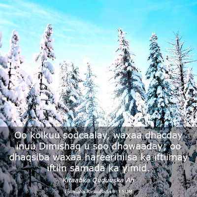 Picture 03 - Falimaha Rasuullada 9:3 SOM - Oo kolkuu sodcaalay, waxaa dhacday inuu Dimishaq - Bible Verse Picture